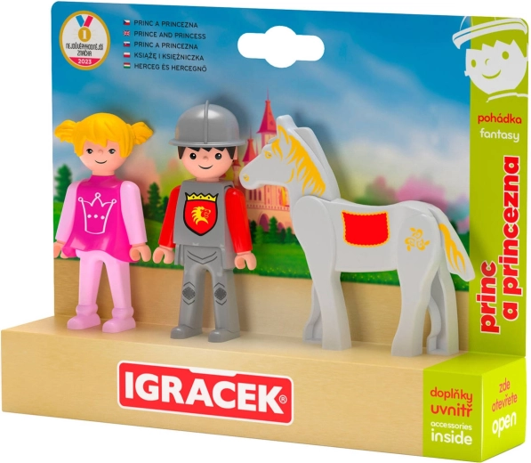 Efko Igráček trio prins en prinses met paard