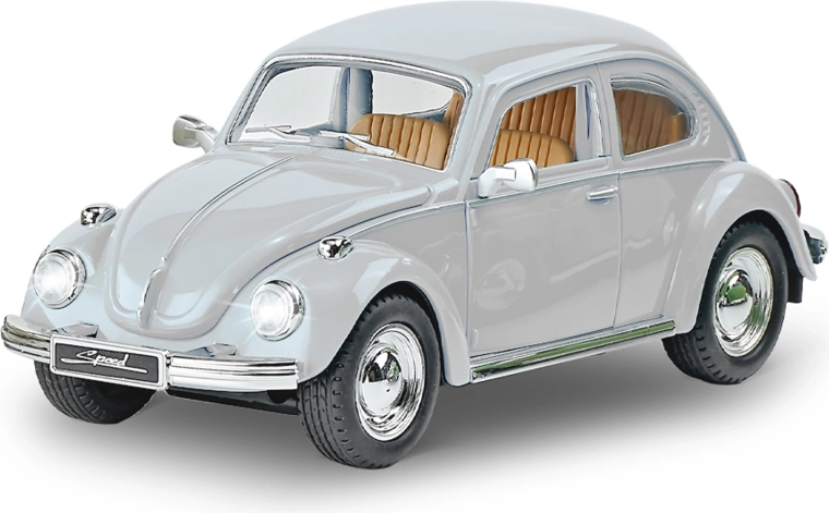 Witte personenauto met licht en geluid