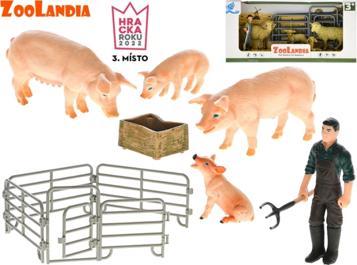 Zoolandia set boerderijdieren met jongen en accessoires