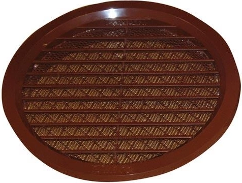 Ventilatierooster met gaas, diameter 150 mm, bruin