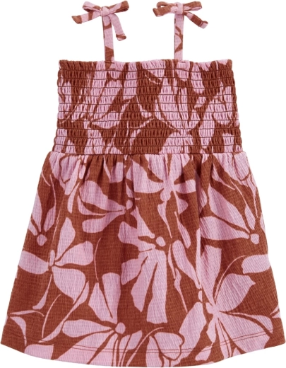Carter’s katoenen jurk met broekje brown floral voor meisje