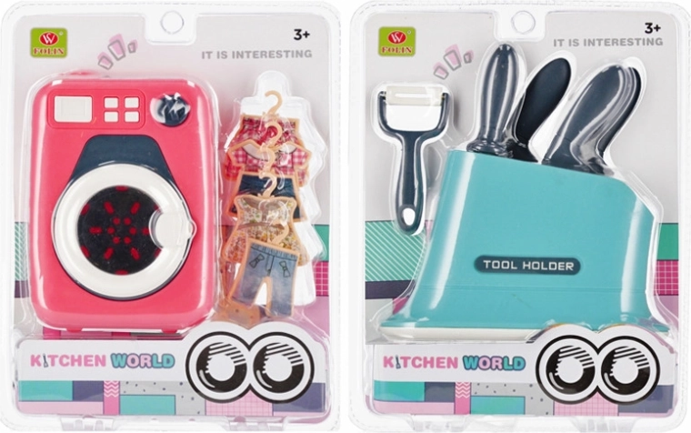 Kinder set huishoudelijke apparaten met accessoires – wasmachine of keukenmessen
