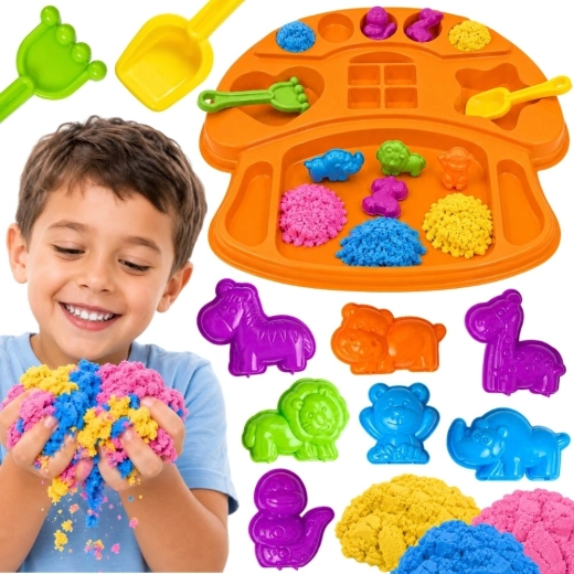 Woopie set met kinetisch zand en dierenvormpjes