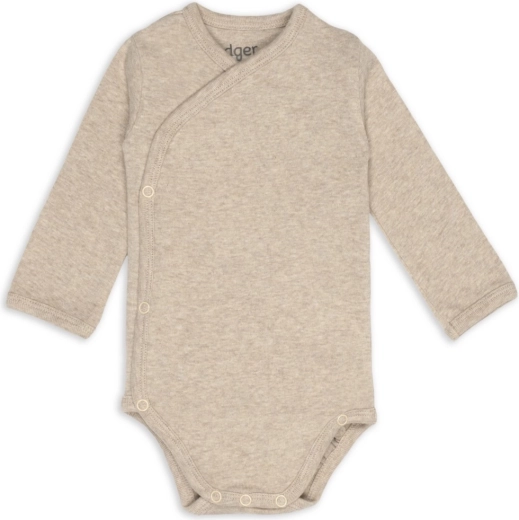Lodger overslagromper met lange mouwen melange beige, maat 68