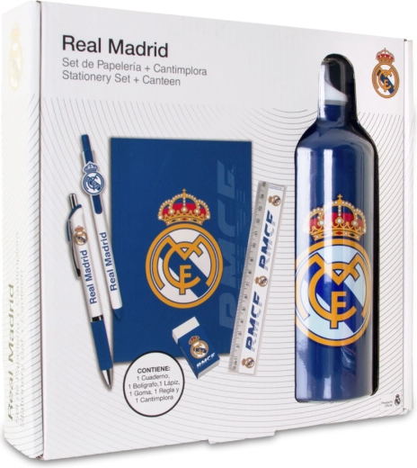 Cadeauset REAL MADRID – fles 650 ml, notitieblok en pen
