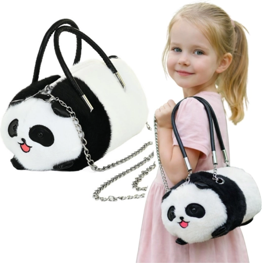 Pluche tas Panda met ketting