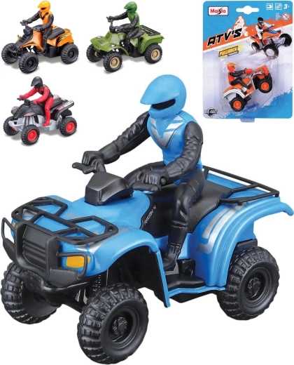 Maisto metalen ATV-quad met rijder 1:75 met terugtrekmechanisme (pull-back) - 1 stuk