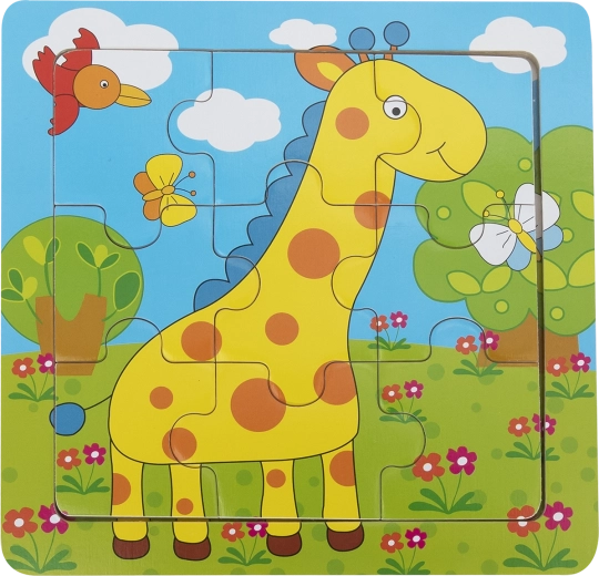Babu educatieve houten puzzel giraffe