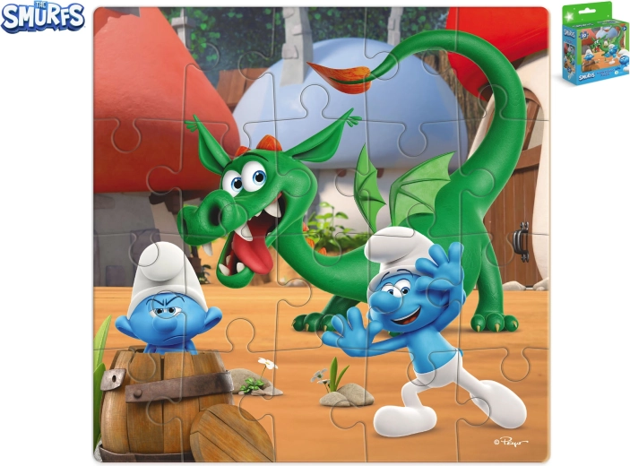 Puzzel Smurfen – verstoppertje met een draak (20 stukjes)