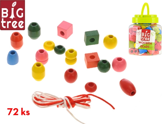 Houten kralen in pot – 72 stuks