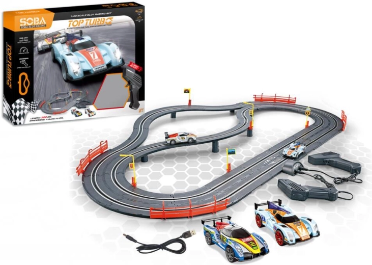 Racebaan met 2 auto’s 300 cm