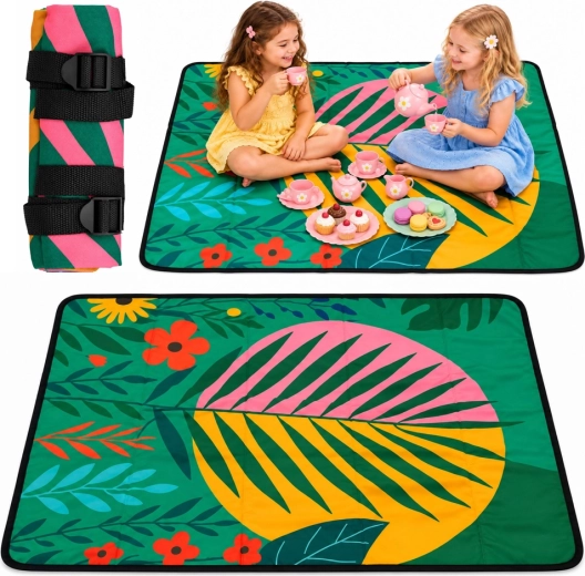 Opvouwbare toeristische picknickdeken met tropisch patroon 100 × 70 cm