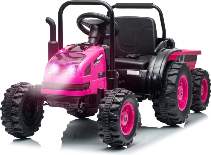 Elektrische tractor met aanhanger MILLY MALLY Farmer – roze