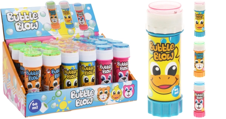 Bellenblaas 60 ml met sprookjesmotieven en spel in het dopje