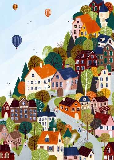 Puzzel Bosstad 1000 stukjes PIECES & PEACE