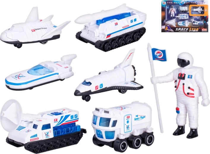 Set ruimtetuigen met astronautenfiguur