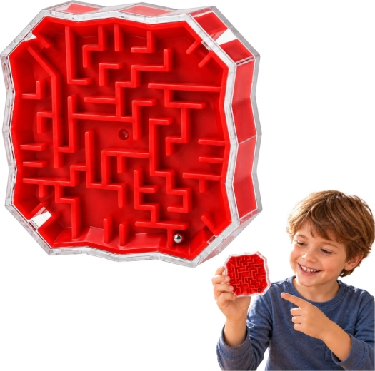 Logisch spel Doolhof met Kogeltje Rood