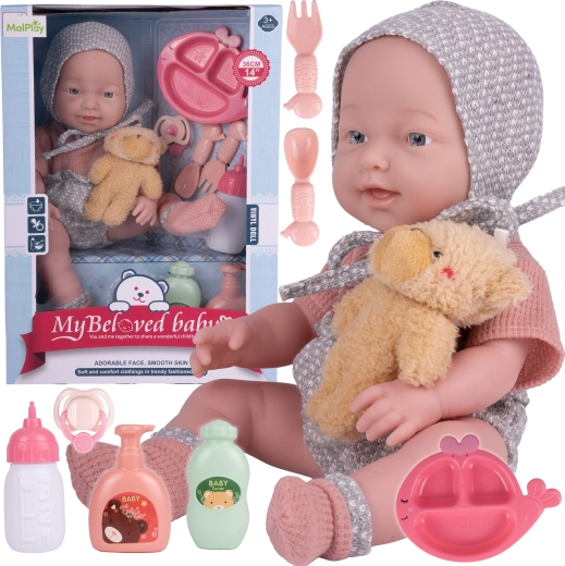 Babypop met accessoires en teddybeer My Beloved Baby