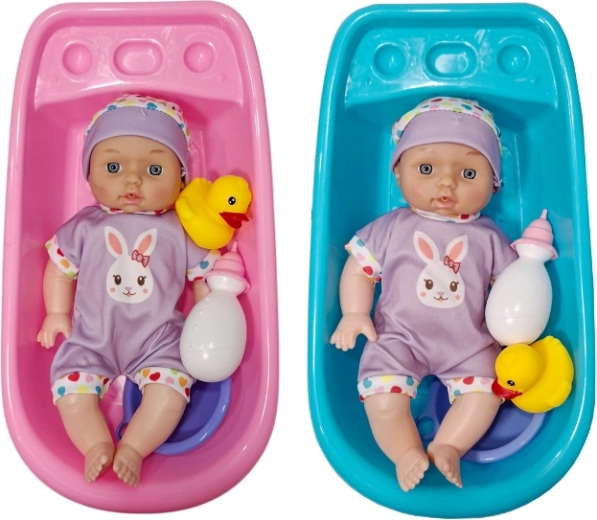 Plaspoppetje met badje en accessoires
