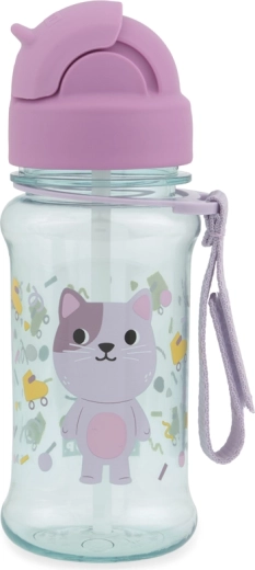 Skip Hop fles met rietje Besties Squad katje 355 ml
