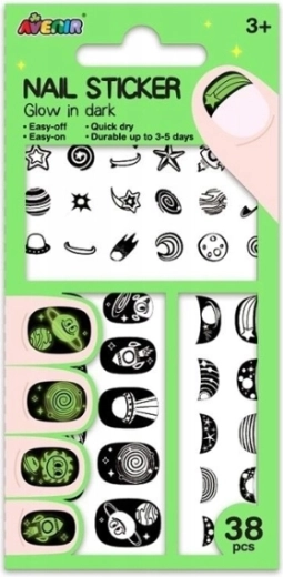 Glow-in-the-dark nagelstickers – Kosmos