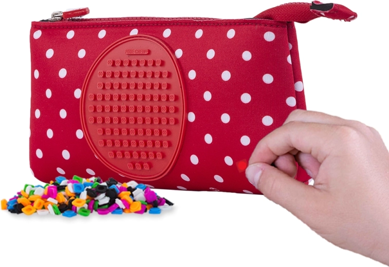 Pixie Crew groot etui rood met witte stippen