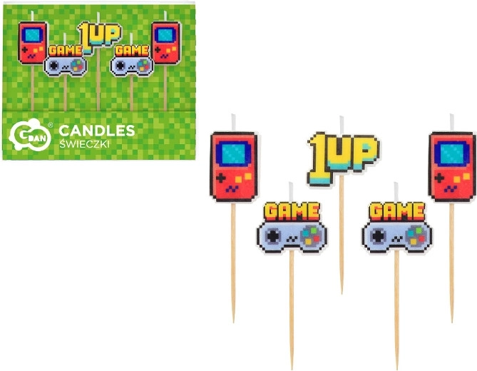Game On verjaardagskaarsjes met prikkers 5 stuks