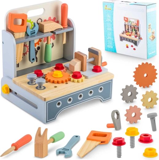 Houten kinderwerkbank met gereedschap RICOKIDS