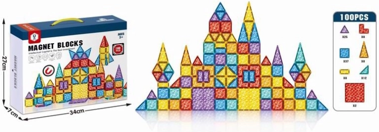 Magnetische 3D-constructieset, 100 stuks