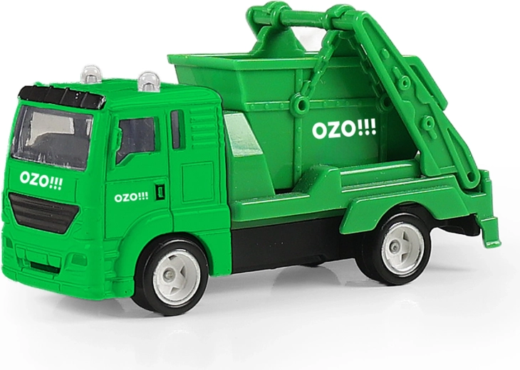 Metalen vuilniswagen met OZO-container 7 cm