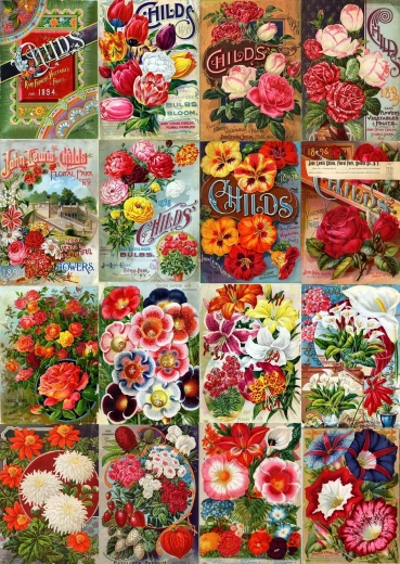 Enjoy puzzel vintage catalogus van bloemenzaden 1000 stukjes