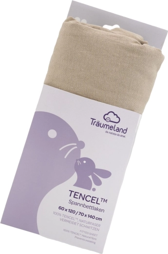 Träumeland hoeslaken Tencel uni taupe
