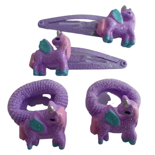 Set kinderlijke haarelastiekjes en haarknipjes