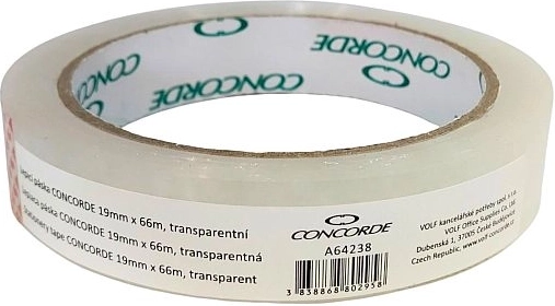 Transparante plakband CONCORDE 19 mm × 66 m