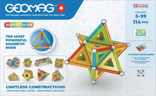 GEOMAG Supercolor magnetische bouwset 114 onderdelen