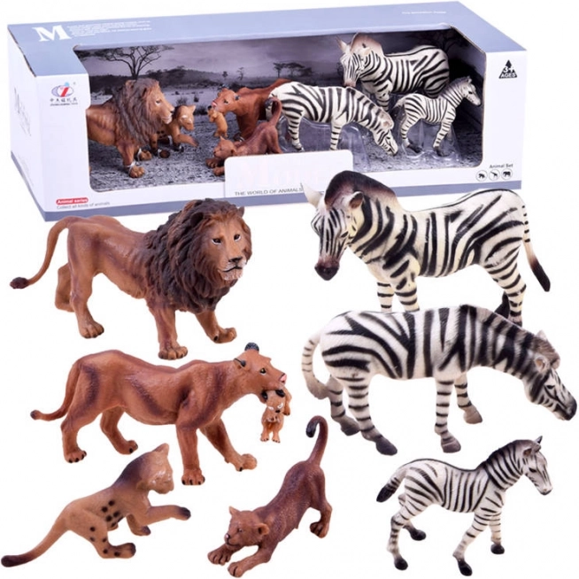 Set safarifiguren van zebra's en leeuwen – Zebra en leeuw
