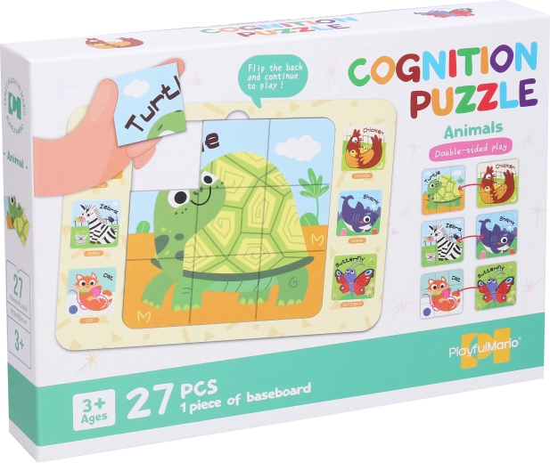 Dubbelzijdige puzzel Diertjes 27 stukjes 25 × 18 cm