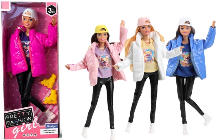 Modieuze pop in winterse sportoutfit - 1 stuk