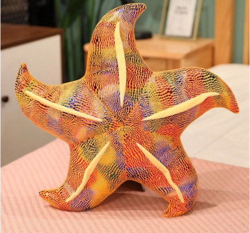 Pluchen gele zeester kussen 20 cm