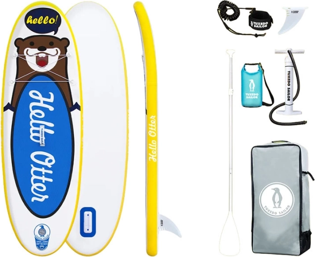 Kinder opblaasbare paddleboard FunWater Tuxedo Sailor 240 cm (blauw)