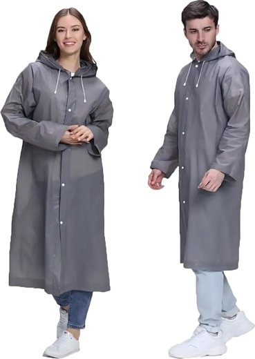 Universele poncho-regenjas met capuchon van EVA (140 g) – transparant