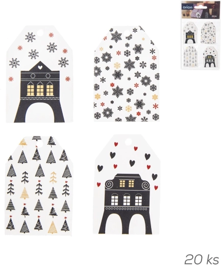 Papieren hanglabels/naamkaartjes voor cadeaus Huisjes (20 stuks)
