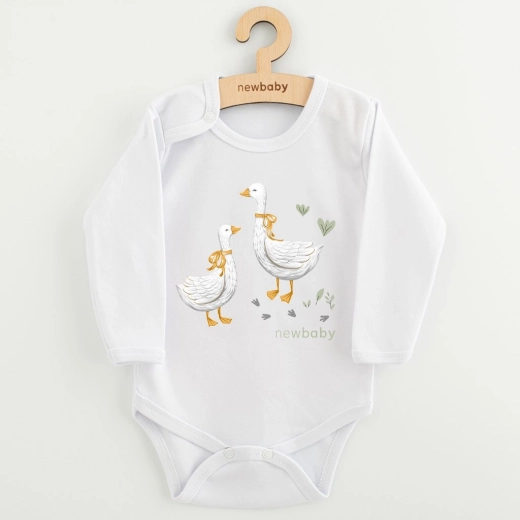 Babypakje met print New Baby gansjes, maat 56 (0–3 maanden)