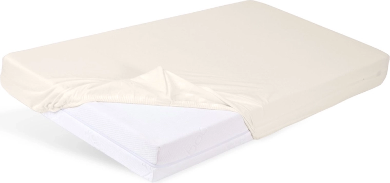 Babymatex jersey hoeslaken met elastiek voor ledikant 60 × 120 cm ecru (ivoor)