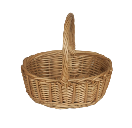 Natuurlijke rotan mand met handvat 23 × 17 × 10/21 cm