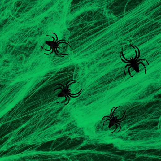 Groen Halloween-spinrag met spinnen