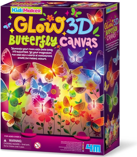 MAC TOYS 4M lichtgevend 3D-vlindercanvas