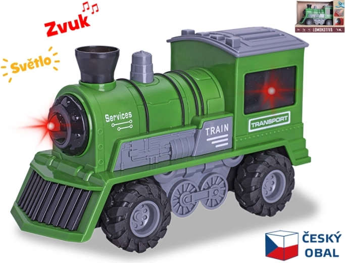Groene locomotief 22,5 cm op schaal 1:16 met licht en geluid