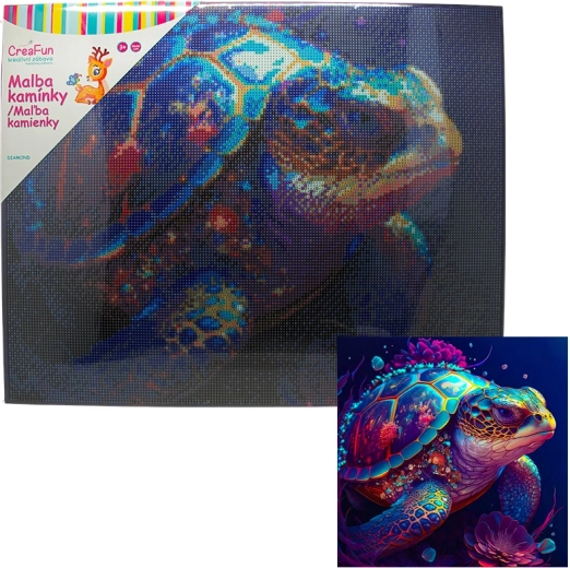 Diamantschilderen – nachtelijke schildpad 40 × 50 cm