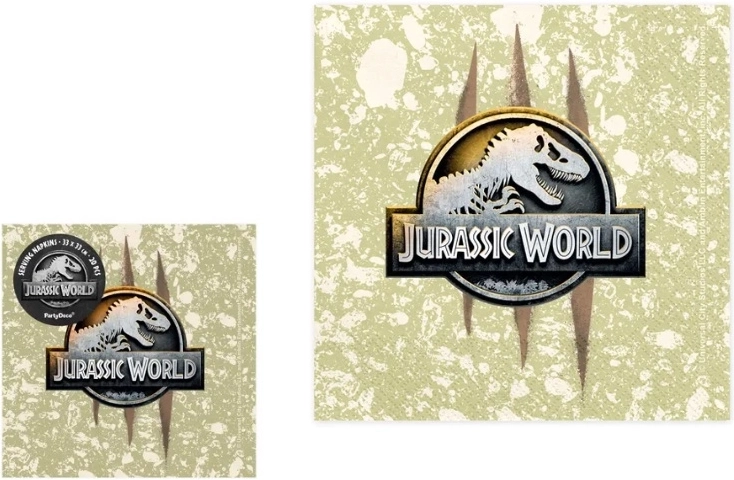 Papieren servetten Jurassic World 33 × 33 cm, 20 stuks